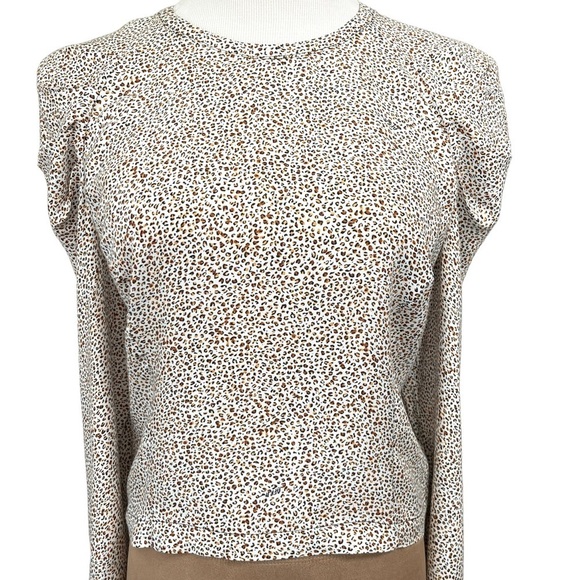 AFRM by Nordstrom Animal Print Cropped Blouse Sz XL - Picture 1 of 12